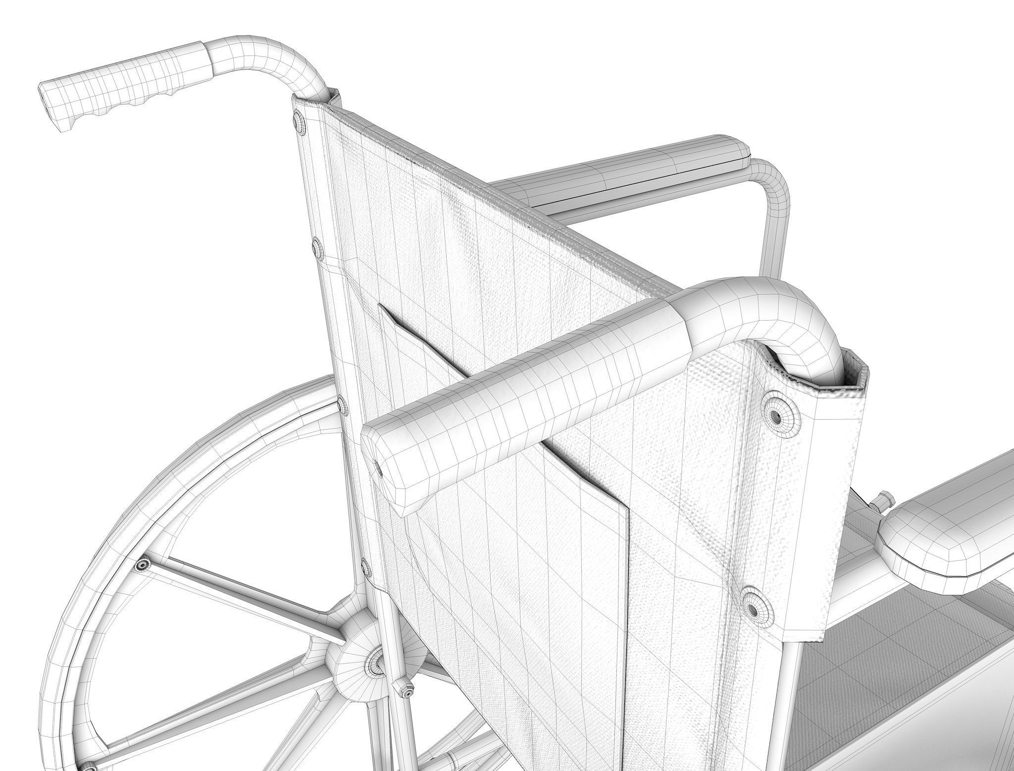 Wheel Chair  Low-poly 3D model_28