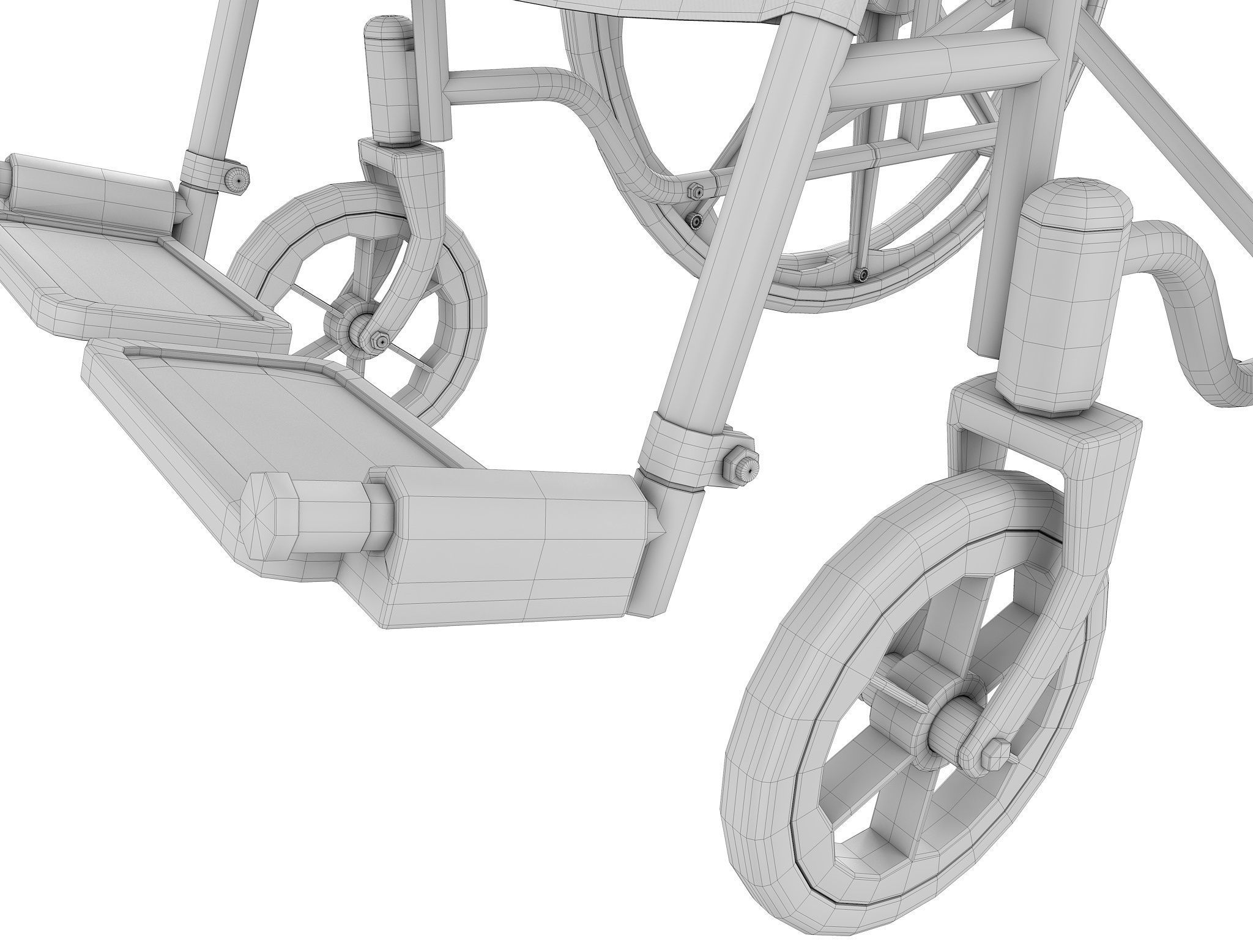 Wheel Chair  Low-poly 3D model_34