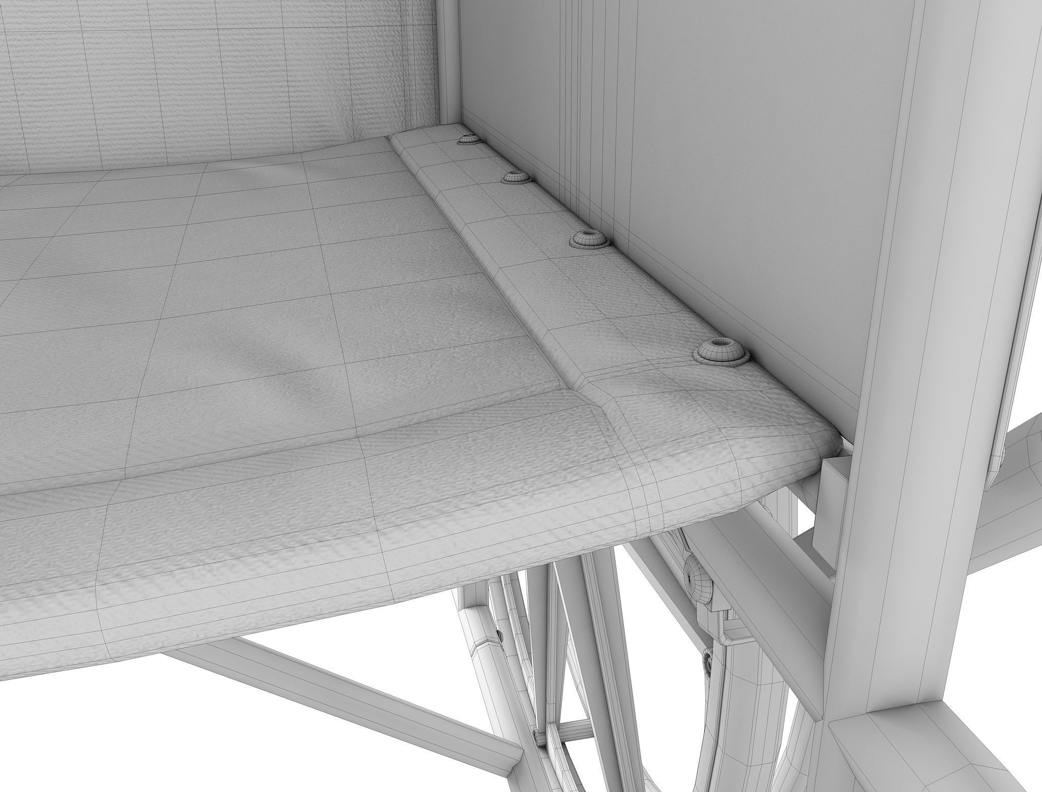 Wheel Chair  Low-poly 3D model_32