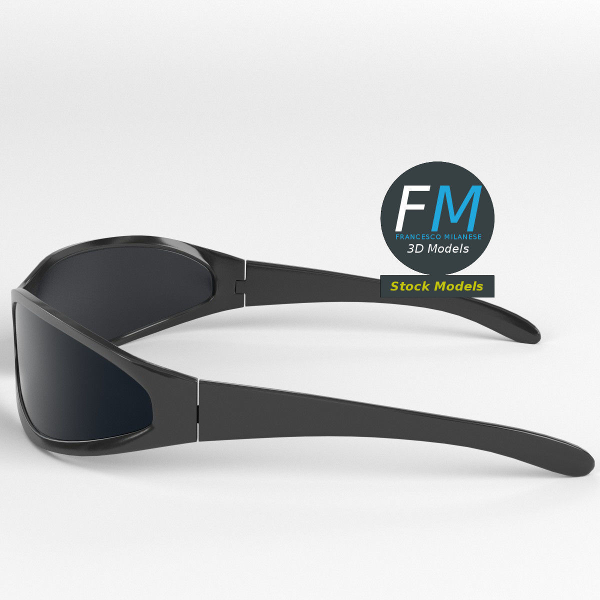 Sunglasses wrap around 3D model_3