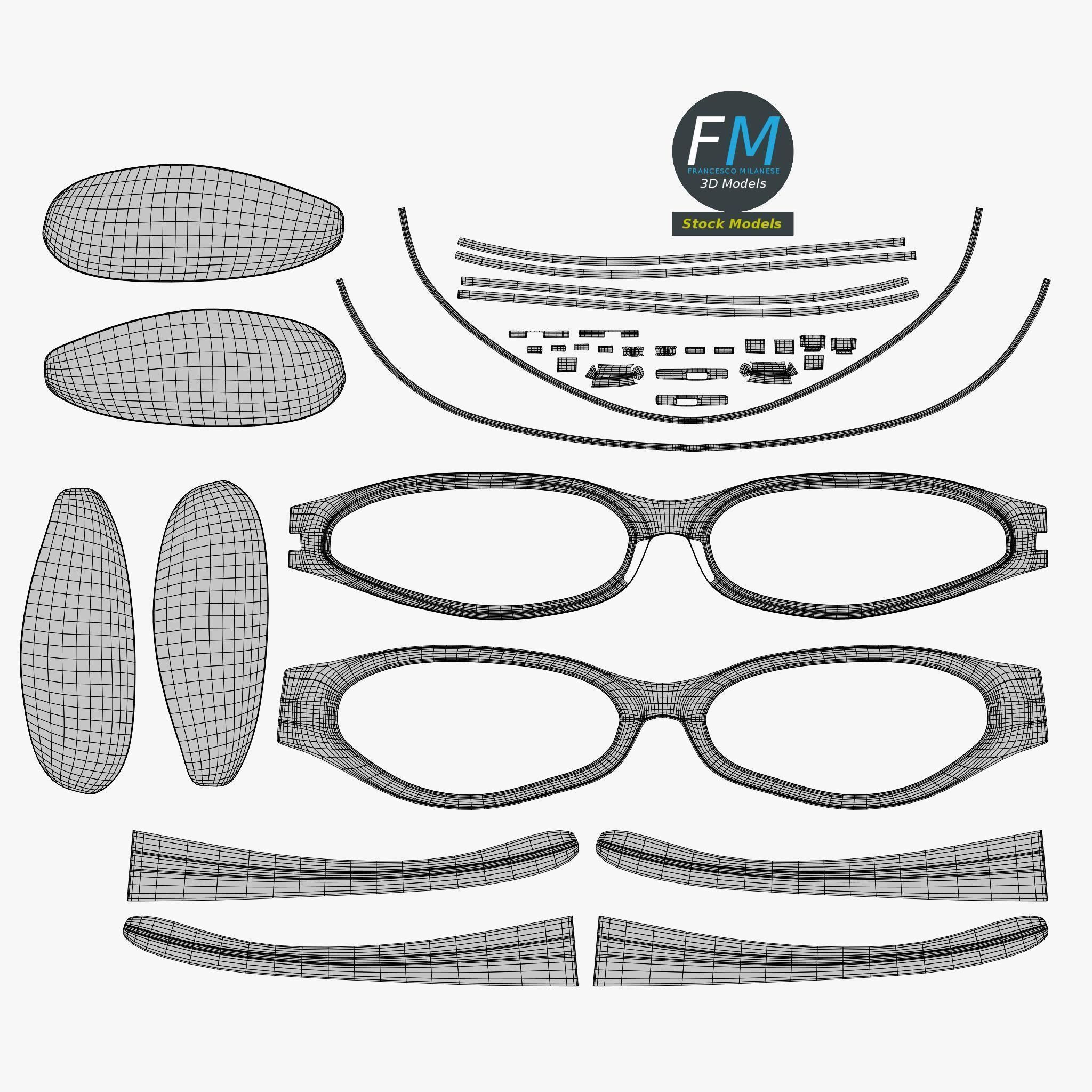 Sunglasses wrap around 3D model_11