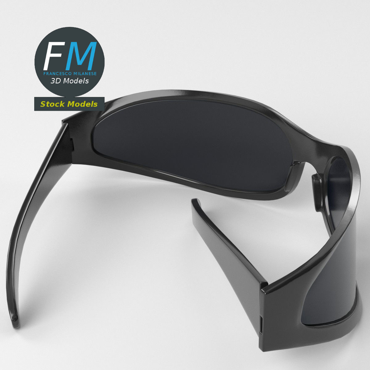 Sunglasses wrap around 3D model_5