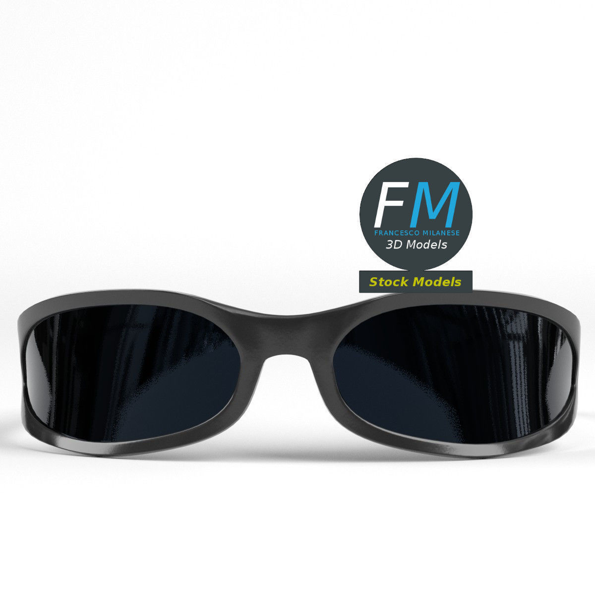 Sunglasses wrap around 3D model_4