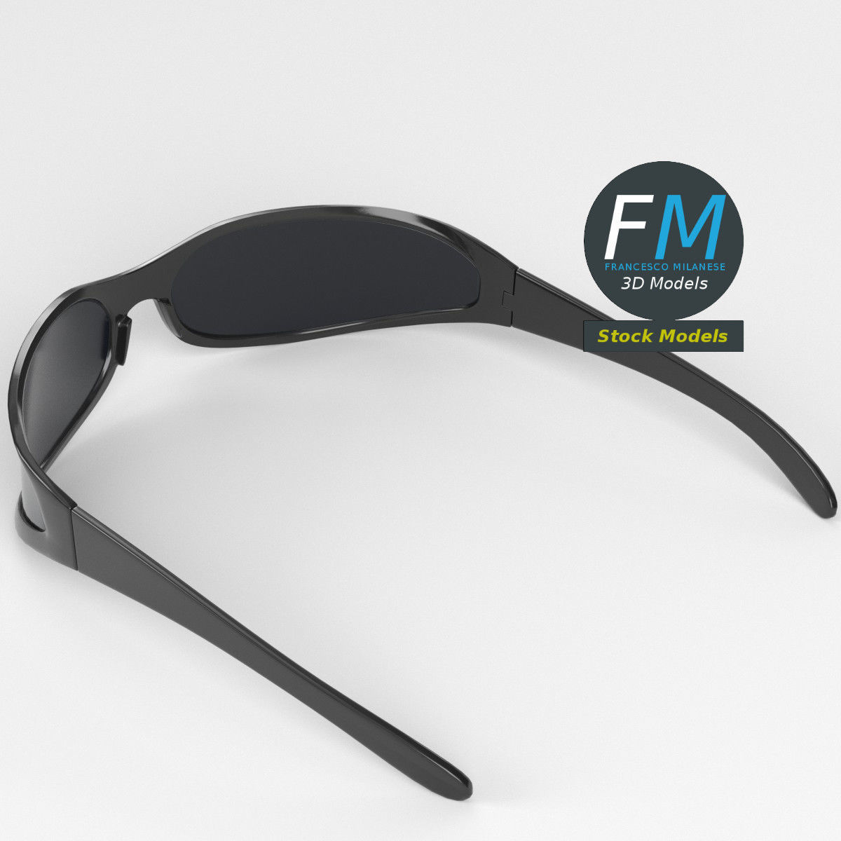 Sunglasses wrap around 3D model_2