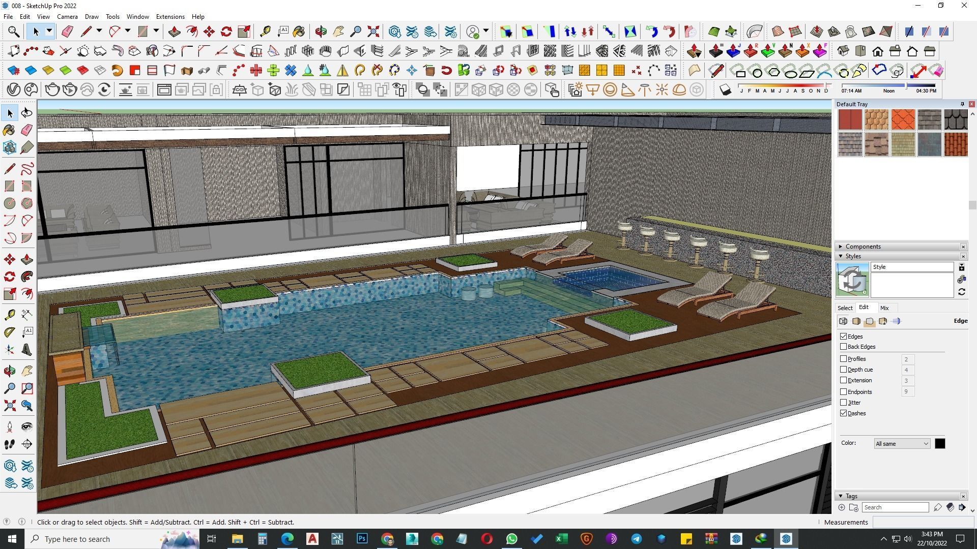 building exterior with garden landscape 3D model_14