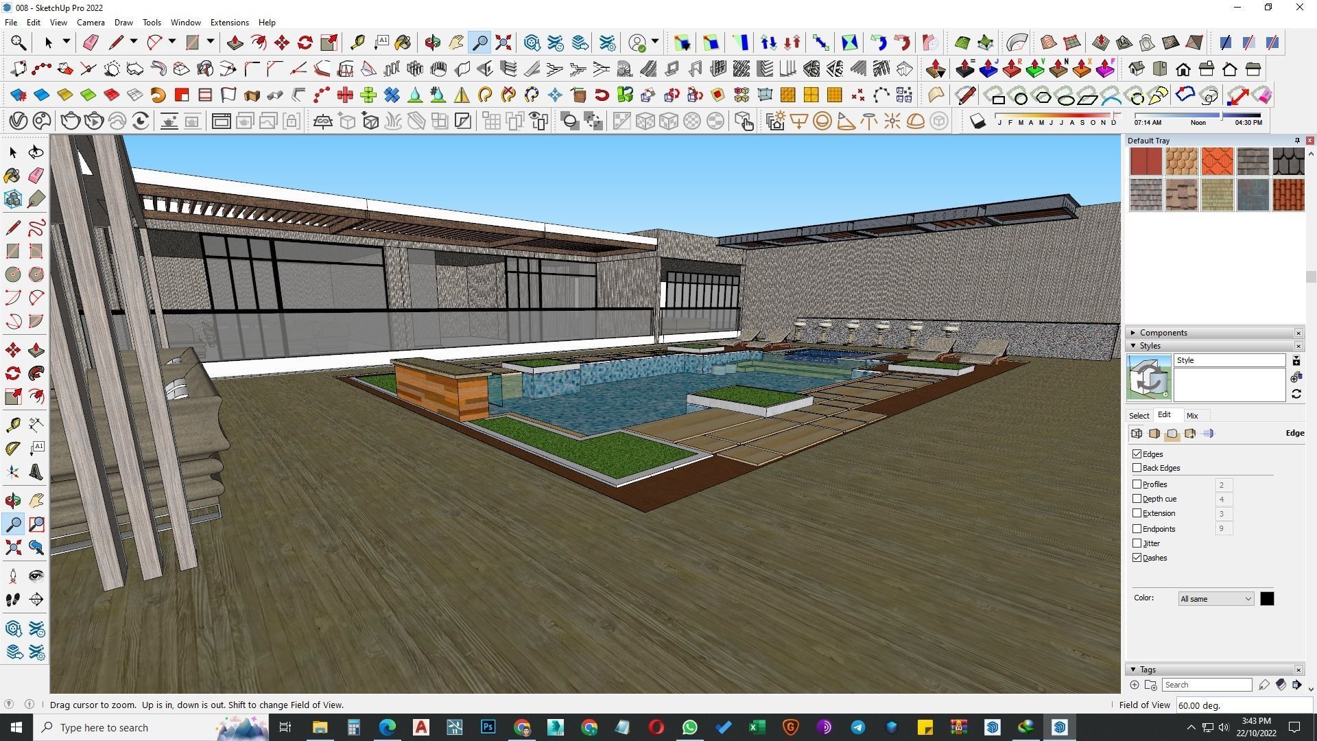 building exterior with garden landscape 3D model_19