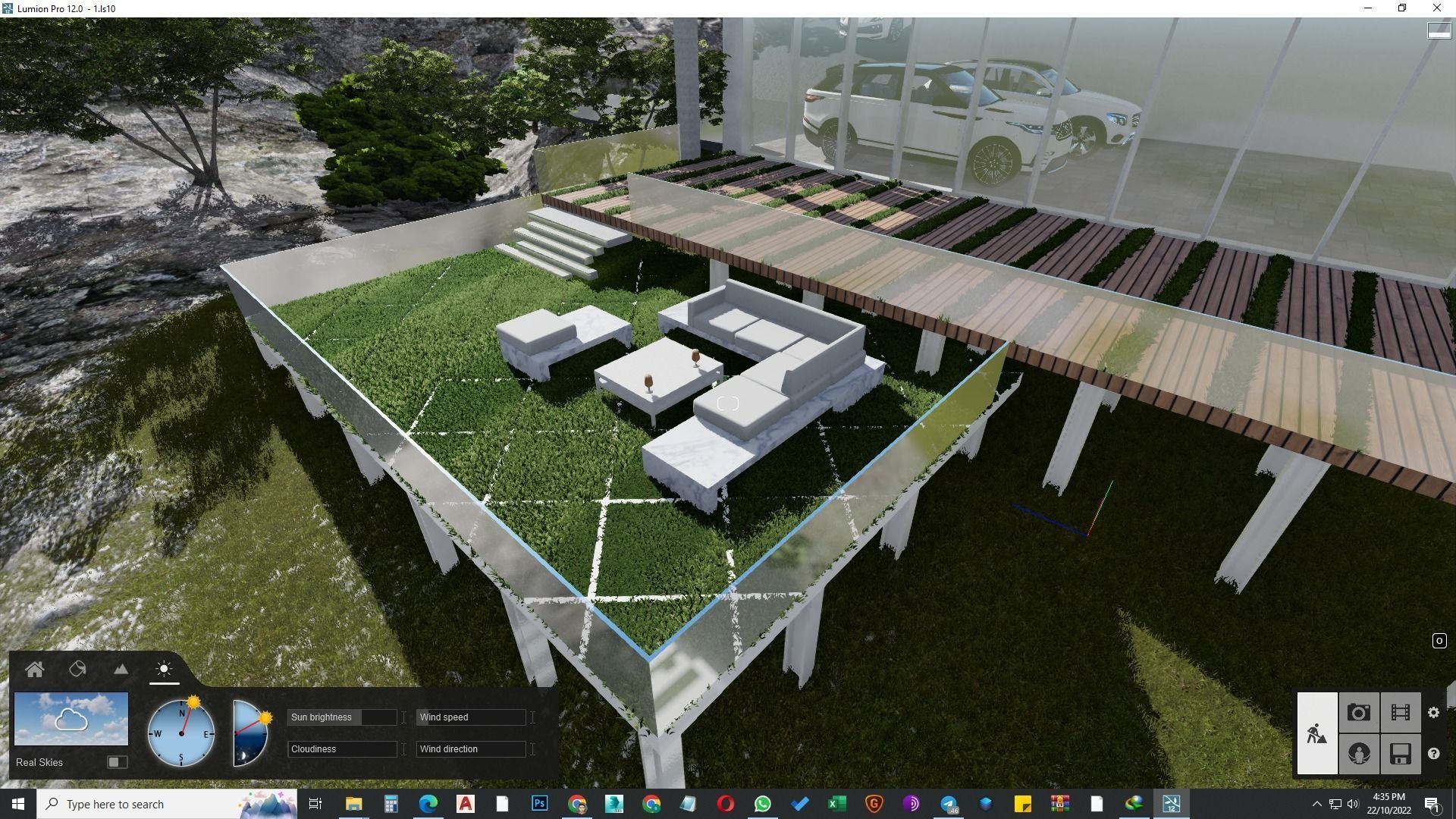 building exterior with garden landscape 3D model_29