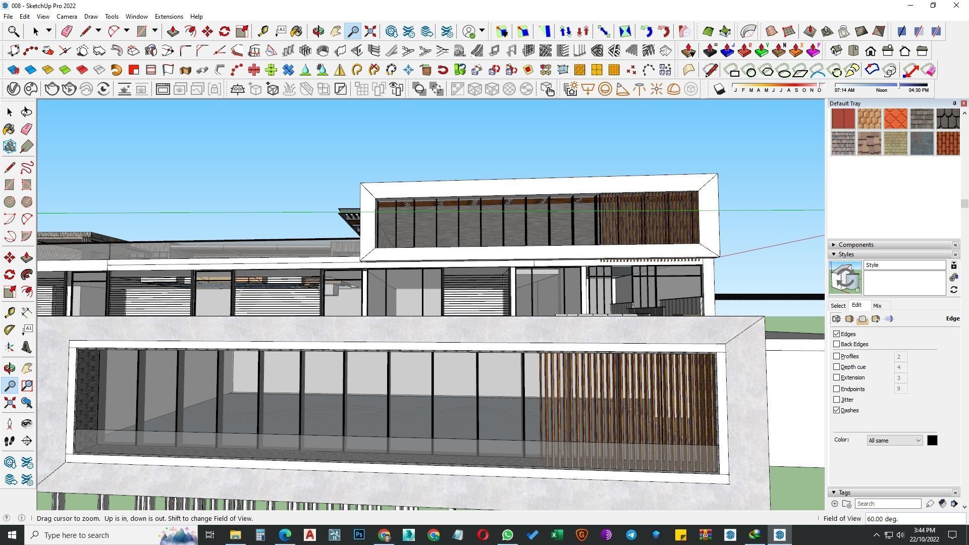 building exterior with garden landscape 3D model_22