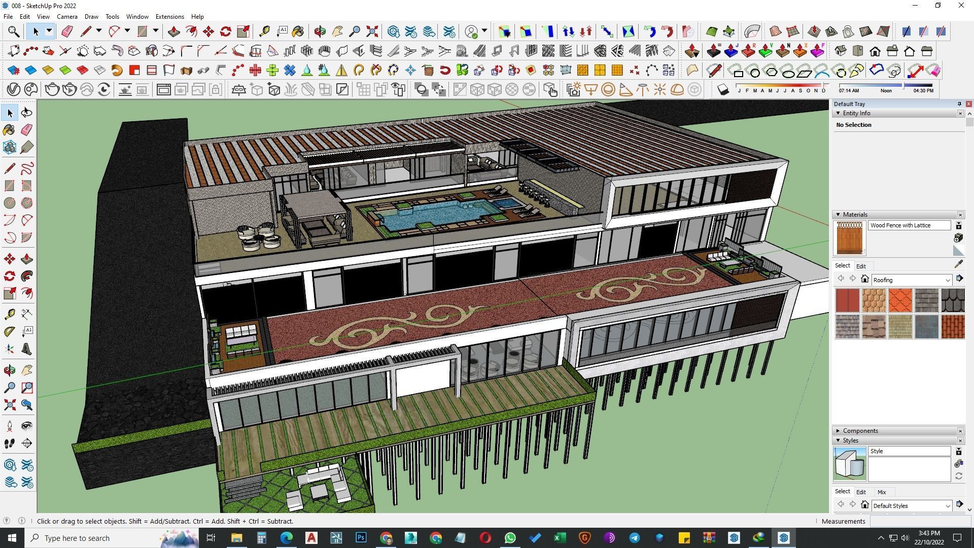 building exterior with garden landscape 3D model_12
