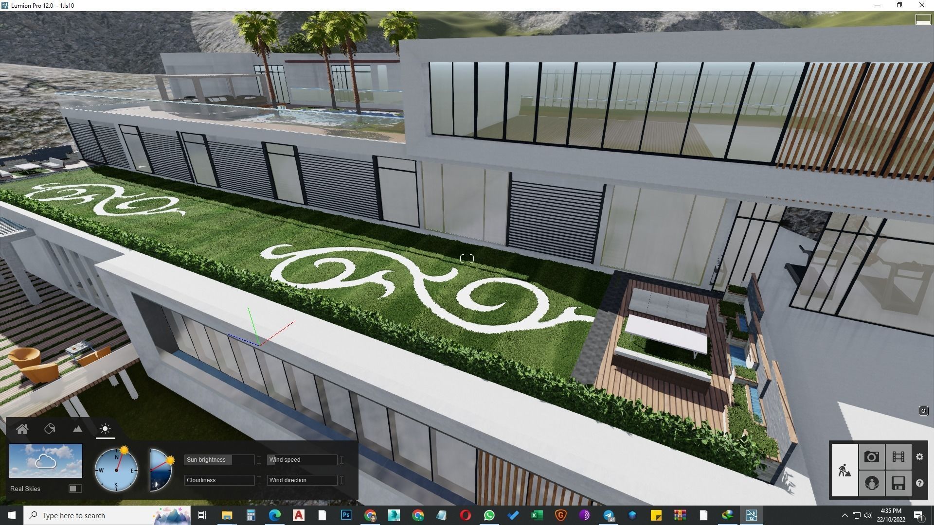 building exterior with garden landscape 3D model_32