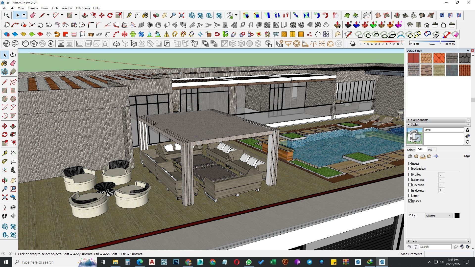 building exterior with garden landscape 3D model_13