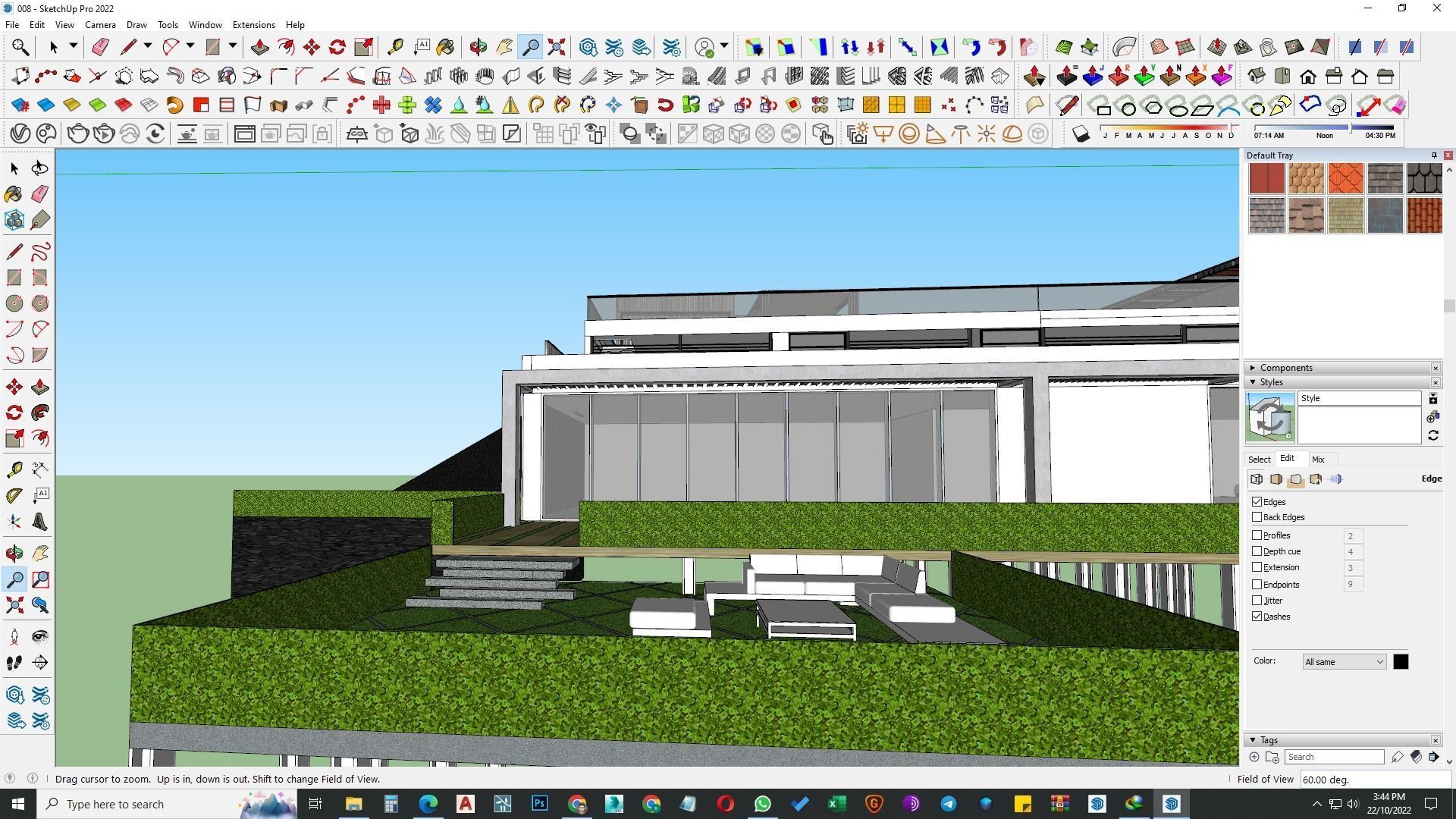 building exterior with garden landscape 3D model_21