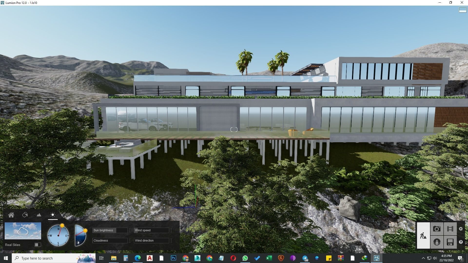 building exterior with garden landscape 3D model_30
