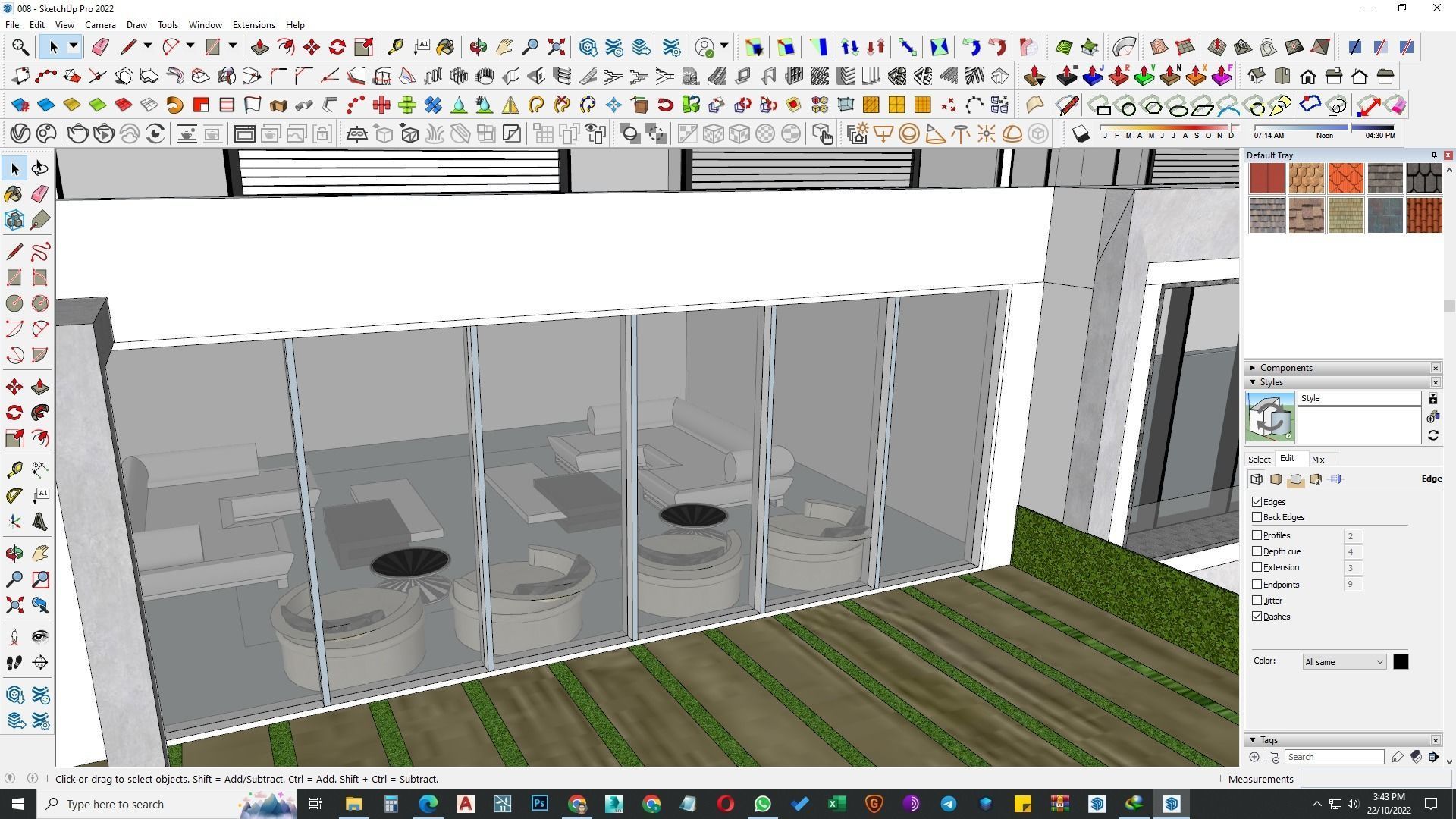 building exterior with garden landscape 3D model_15