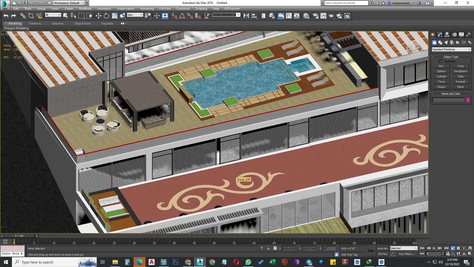 building exterior with garden landscape 3D model_10