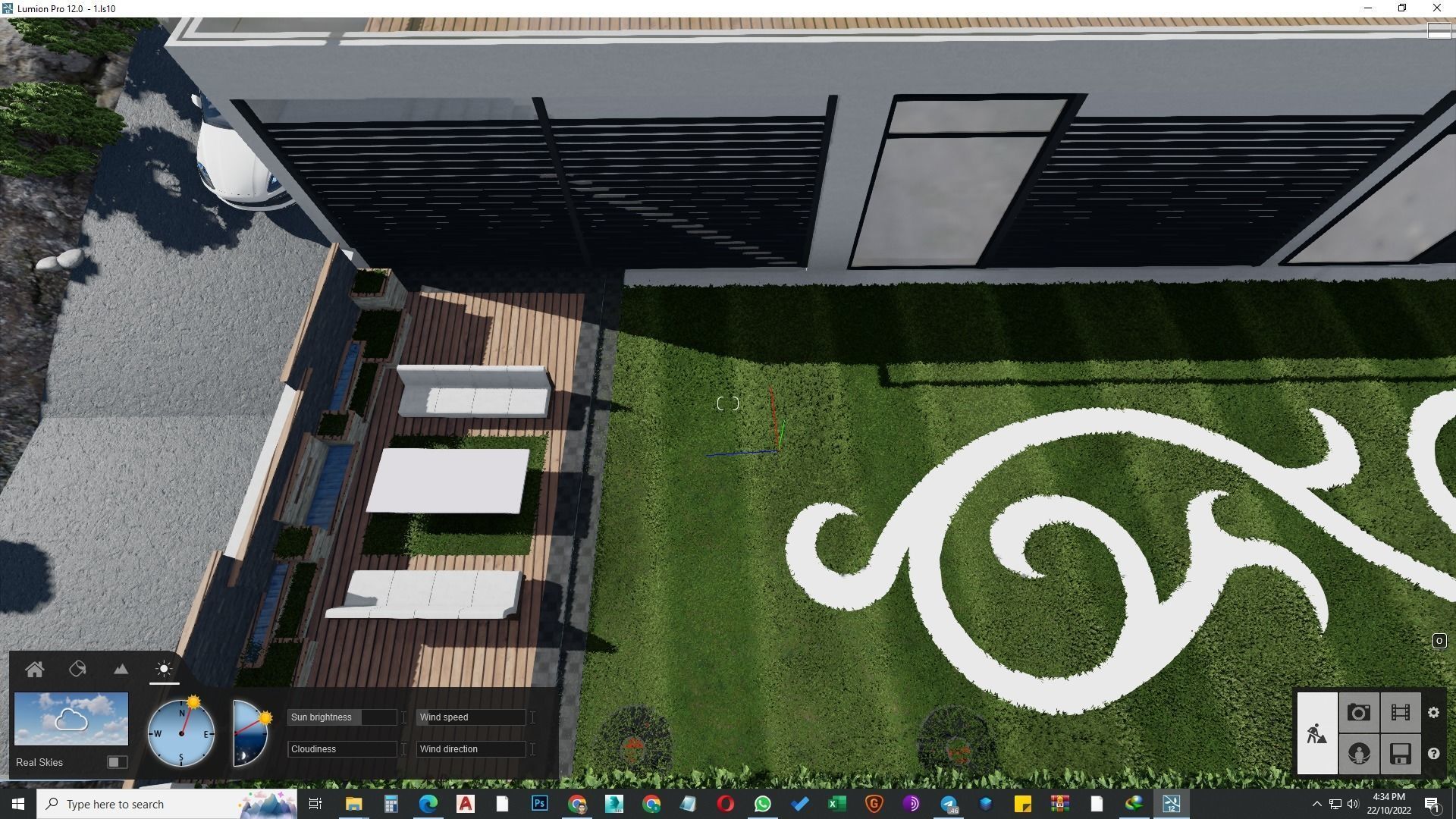 building exterior with garden landscape 3D model_27