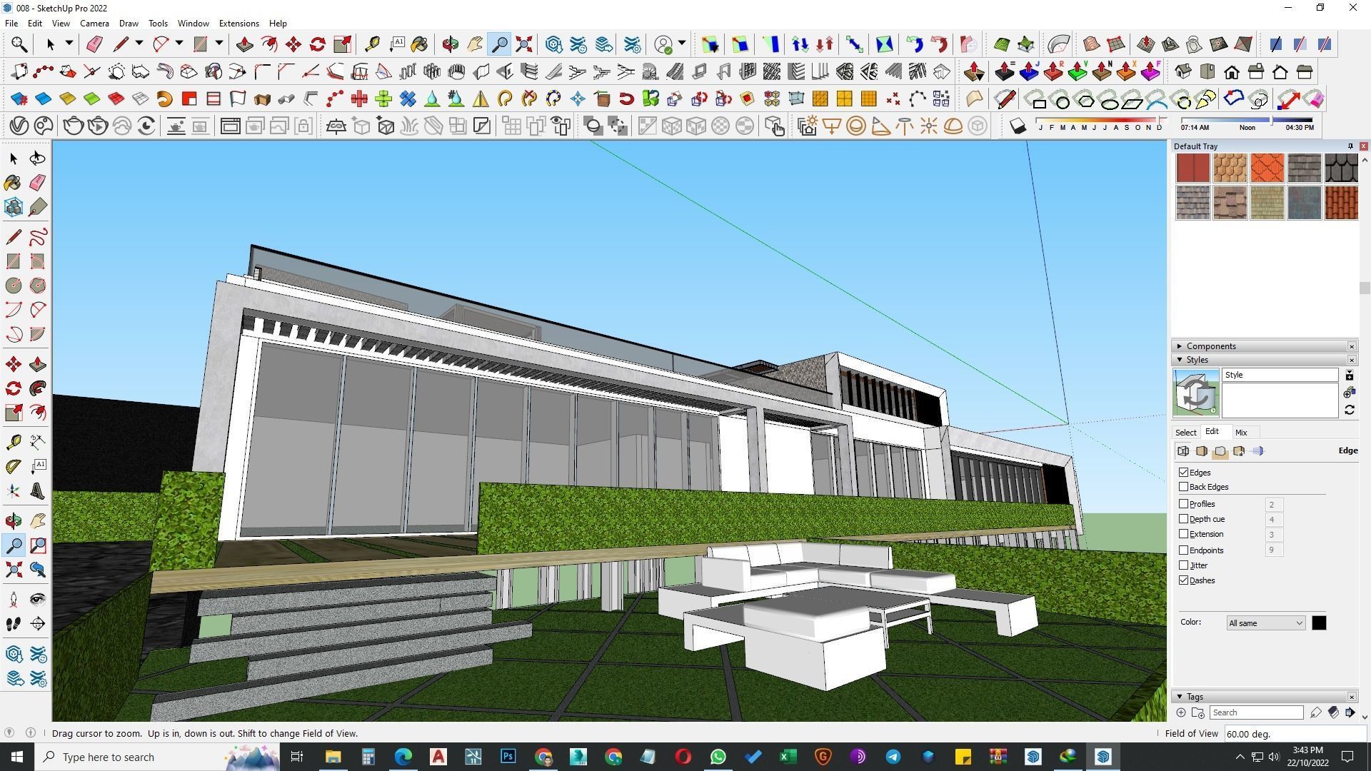 building exterior with garden landscape 3D model_20