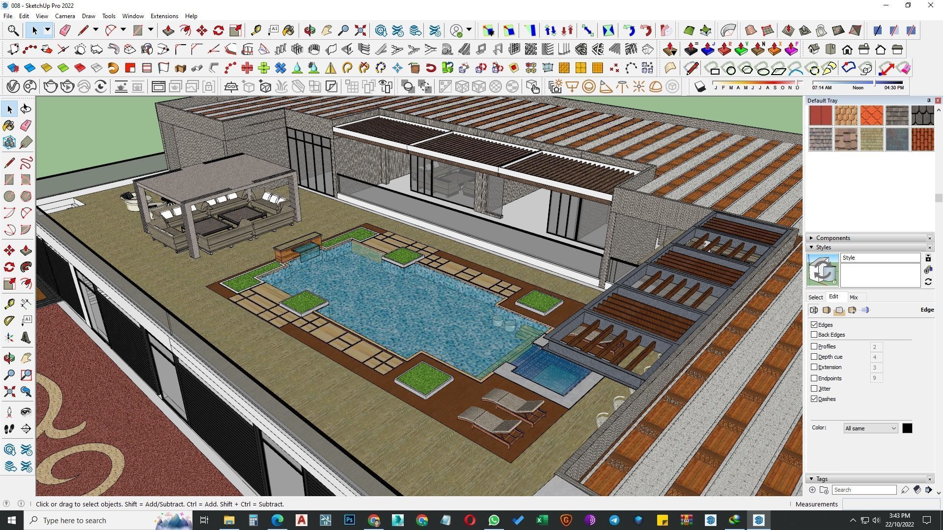 building exterior with garden landscape 3D model_18