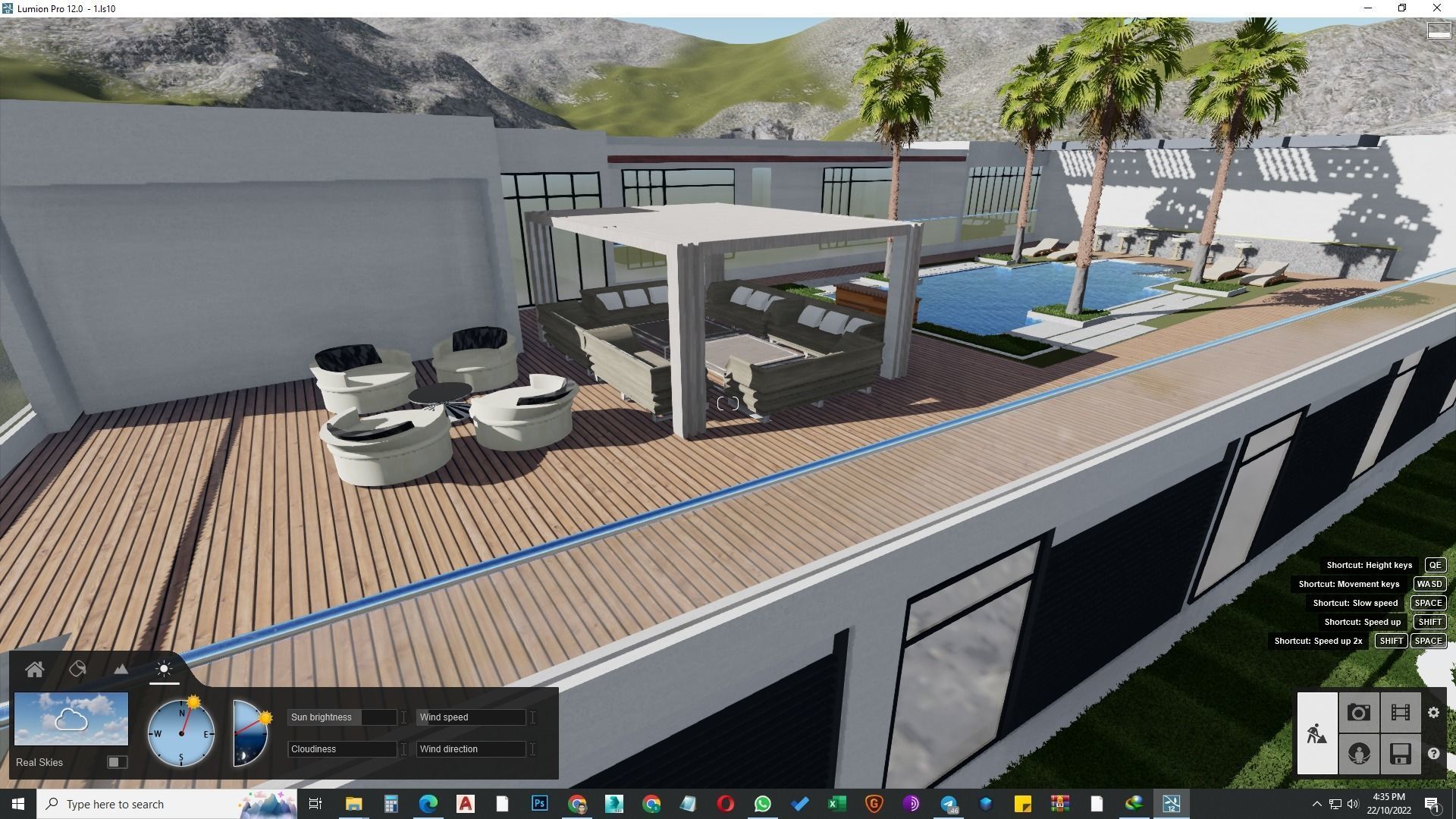 building exterior with garden landscape 3D model_35