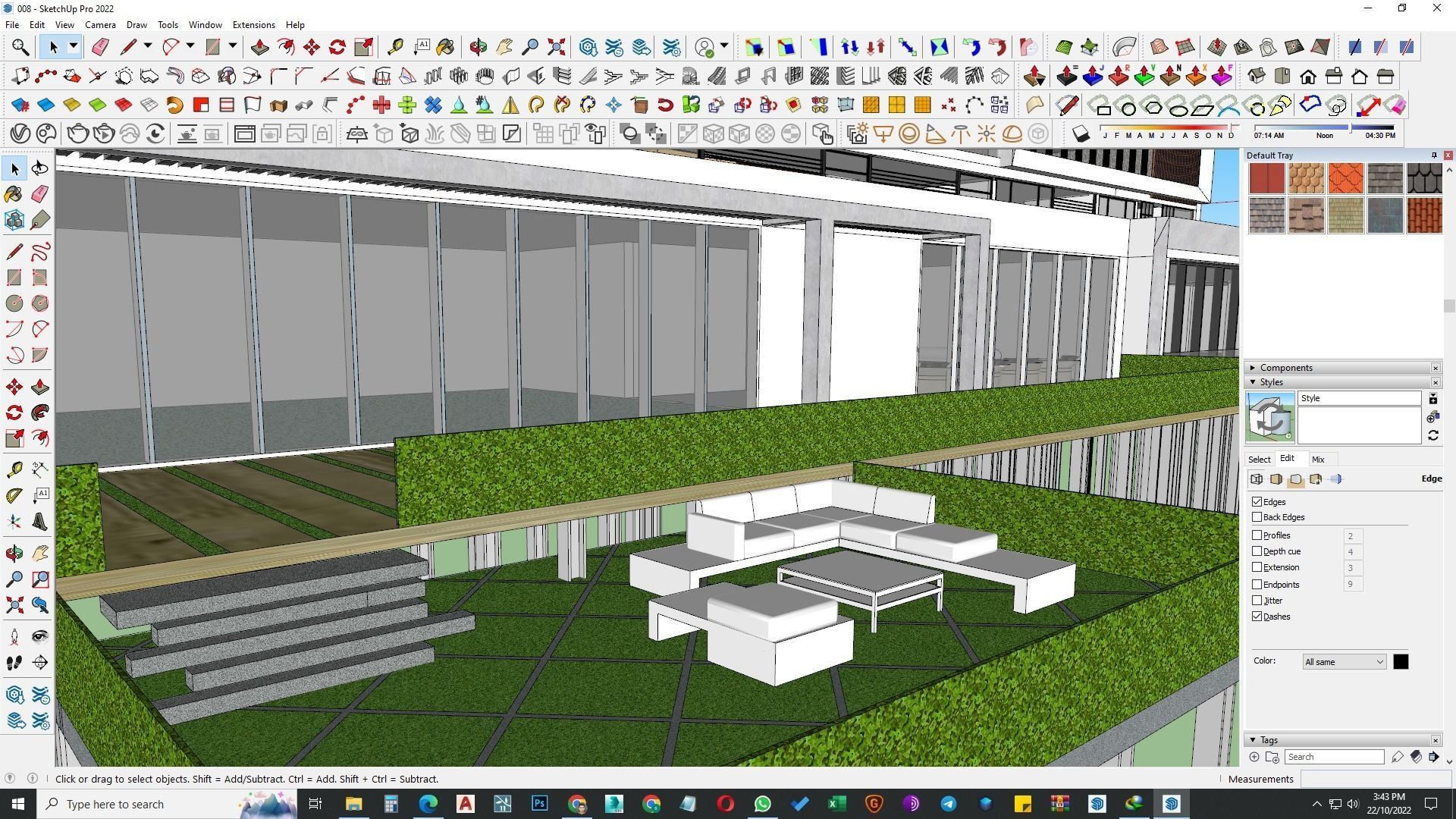 building exterior with garden landscape 3D model_16