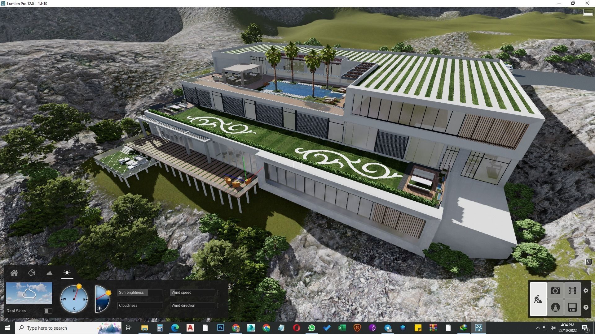 building exterior with garden landscape 3D model_23