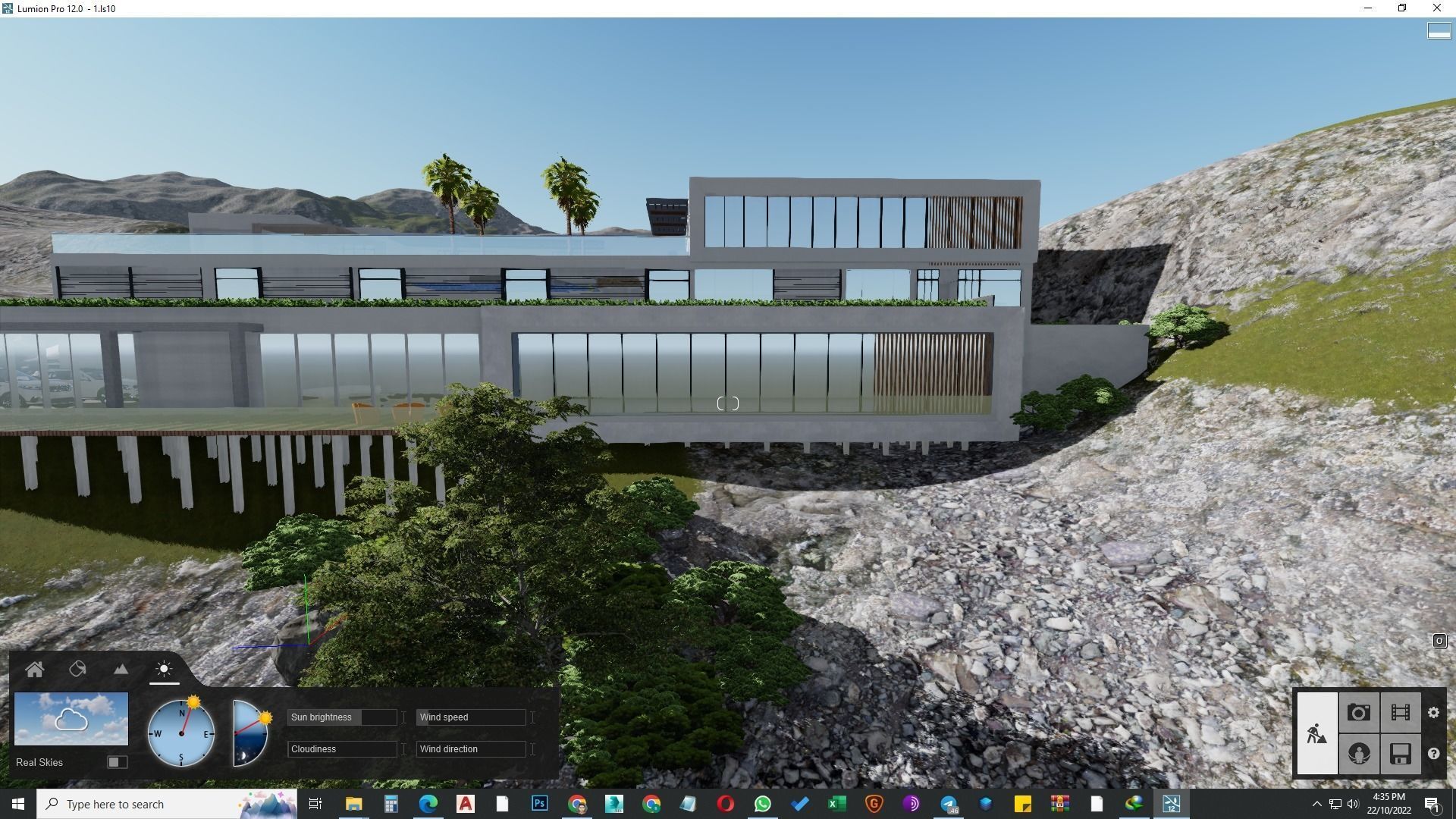 building exterior with garden landscape 3D model_31