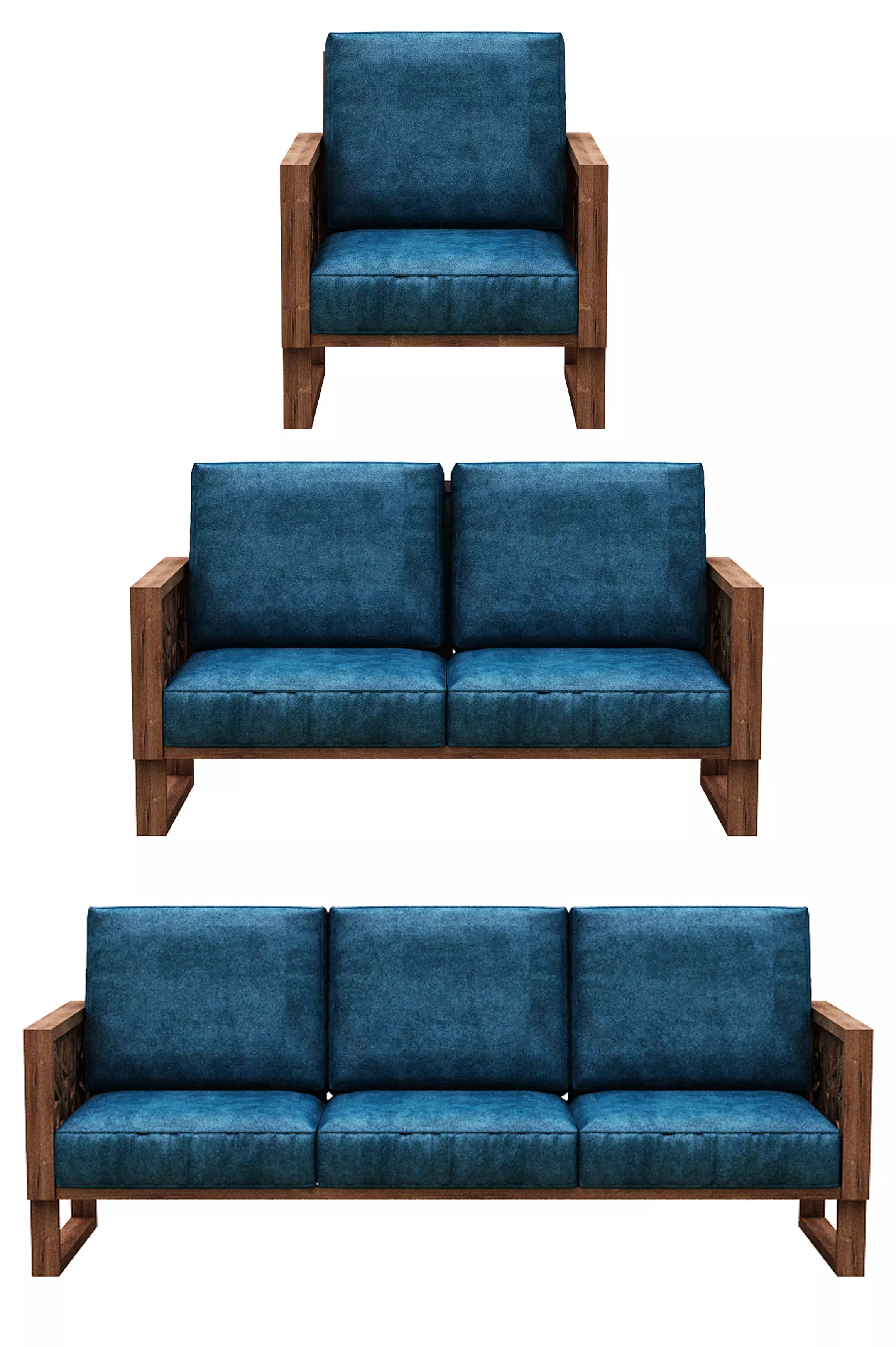 Sofa Colection 08 Low-poly 3D model_0