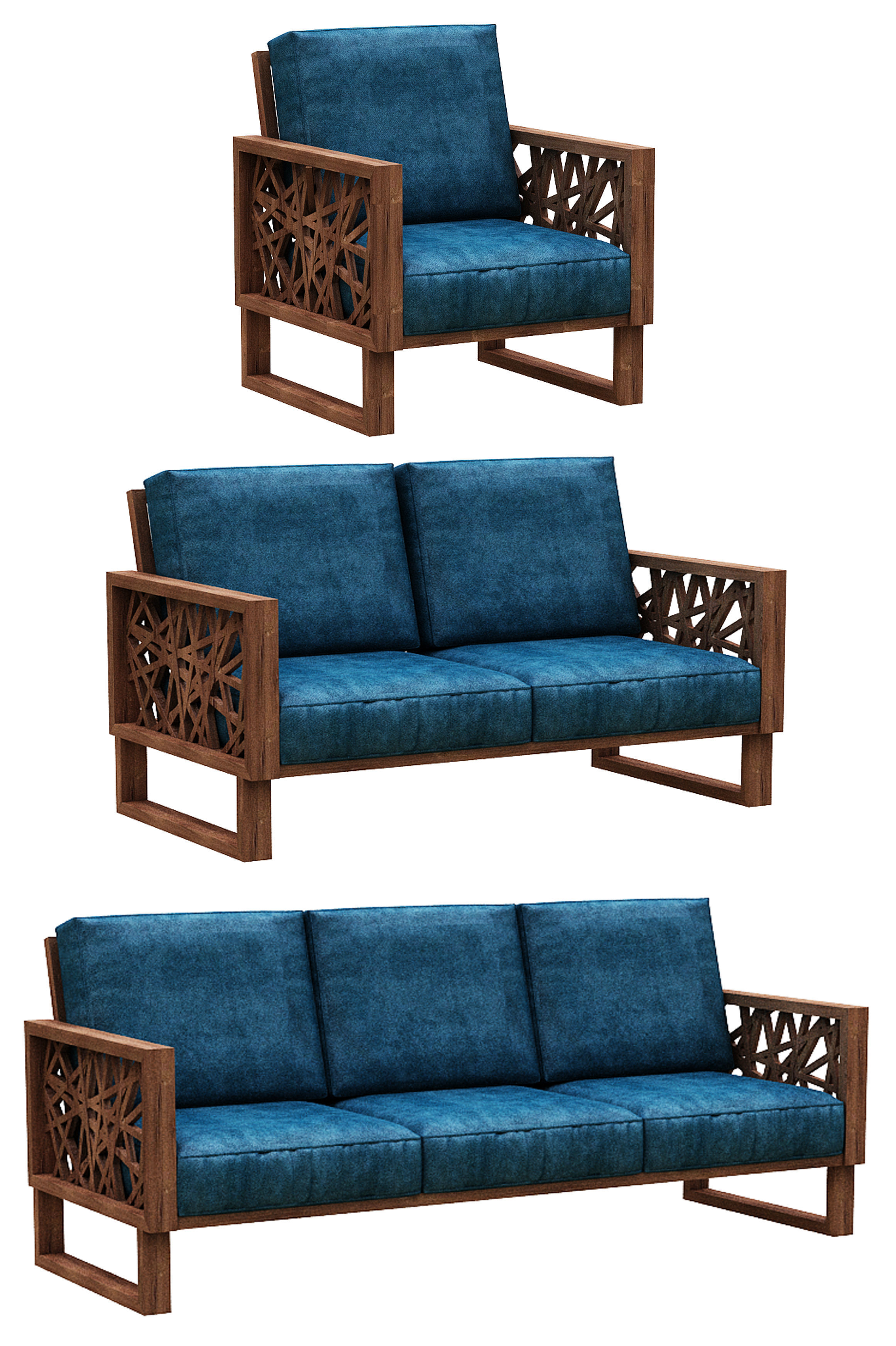 Sofa Colection 08 Low-poly 3D model_1