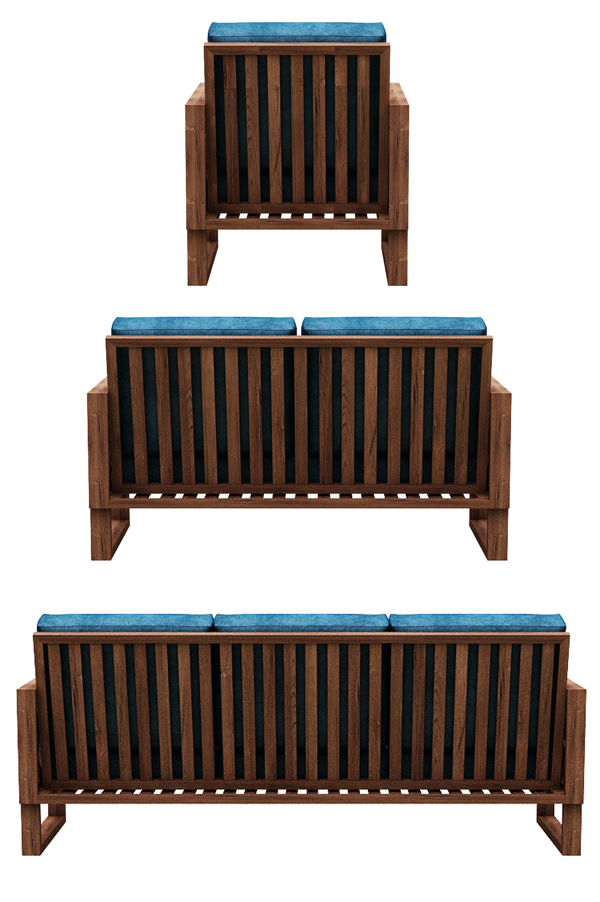 Sofa Colection 08 Low-poly 3D model_5