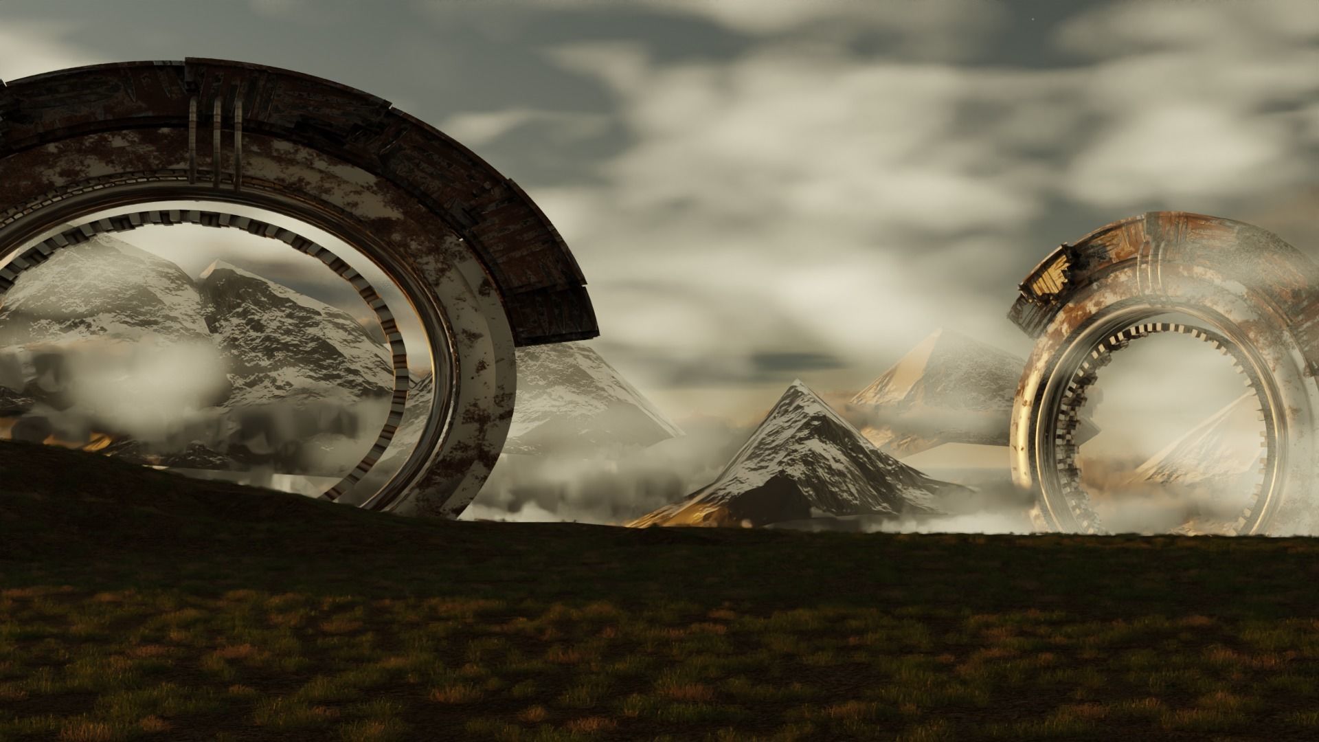 Realistic 3d scifi landscape model with environment 3D model_2