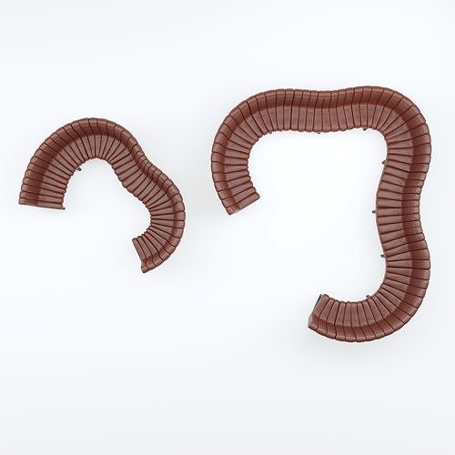 Curved Banquette Seating in Different sizes 3D model 4