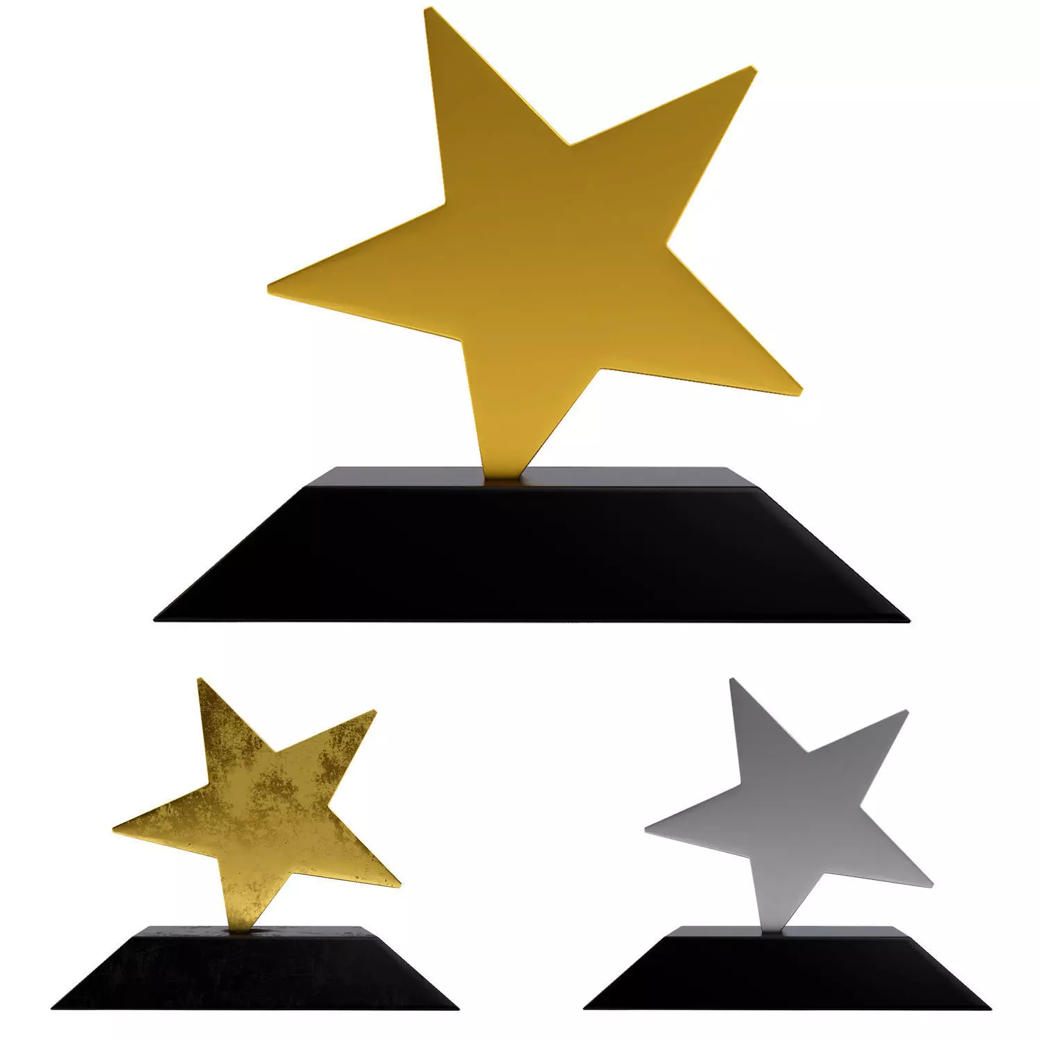 Star trophy award 3dmodel   Low-poly 3D model_0