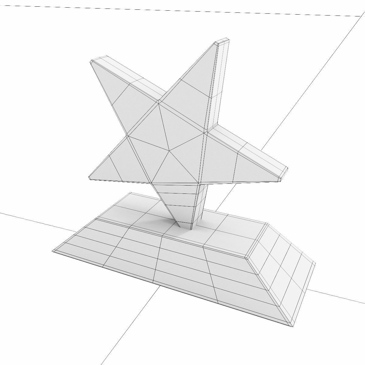 Star trophy award 3dmodel   Low-poly 3D model_7