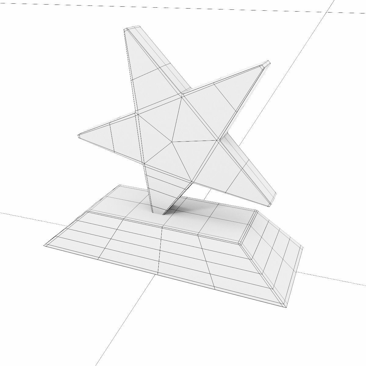 Star trophy award 3dmodel   Low-poly 3D model_5