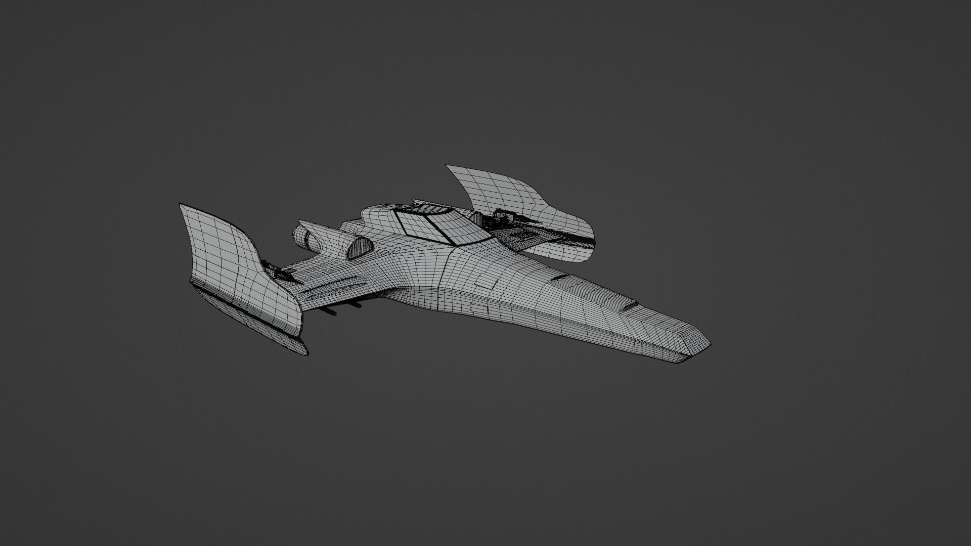 Weathered Starfighter Low-poly 3D model_5