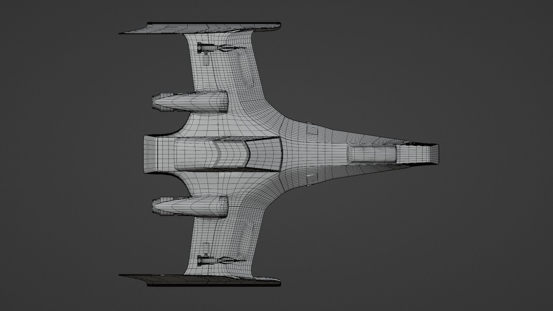 Weathered Starfighter Low-poly 3D model_6