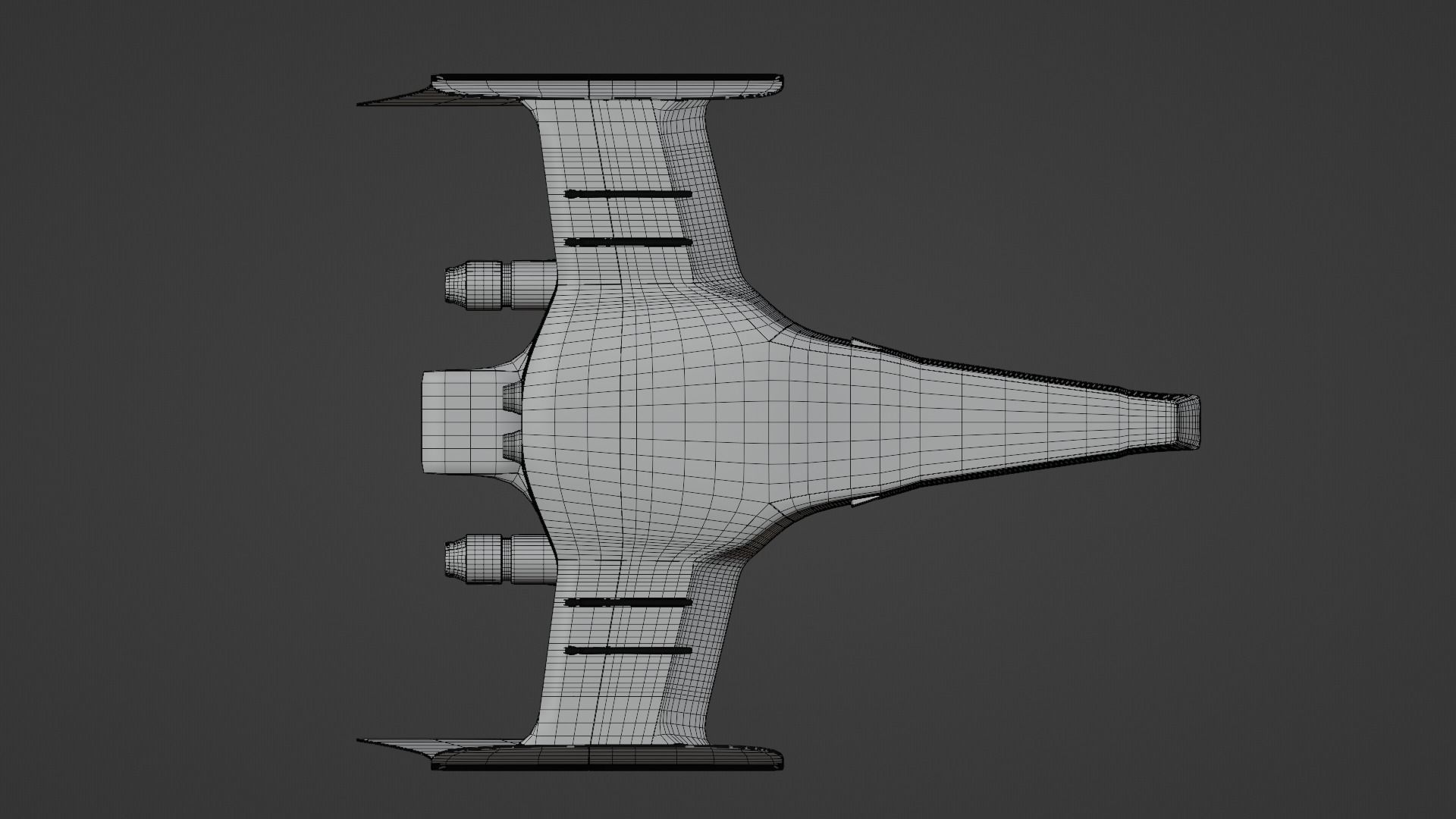 Weathered Starfighter Low-poly 3D model_9