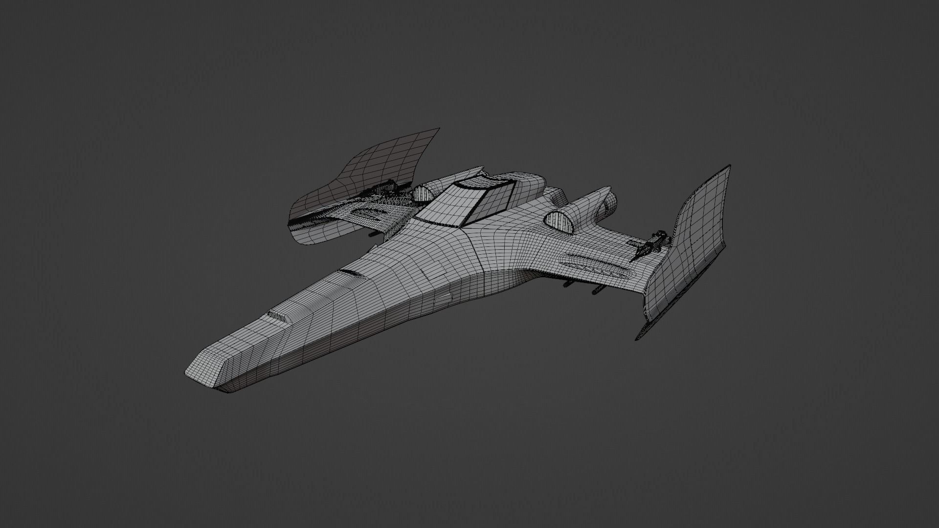 Weathered Starfighter Low-poly 3D model_7