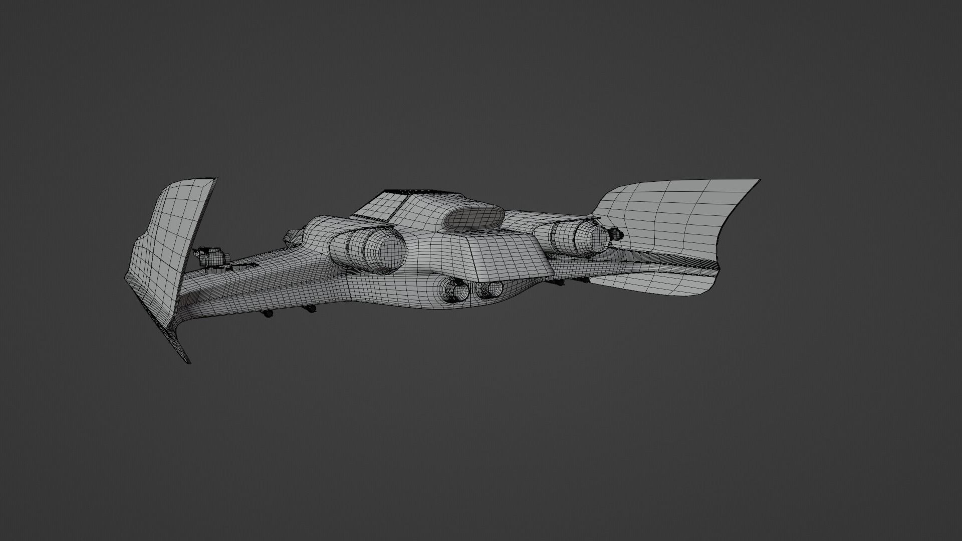 Weathered Starfighter Low-poly 3D model_8