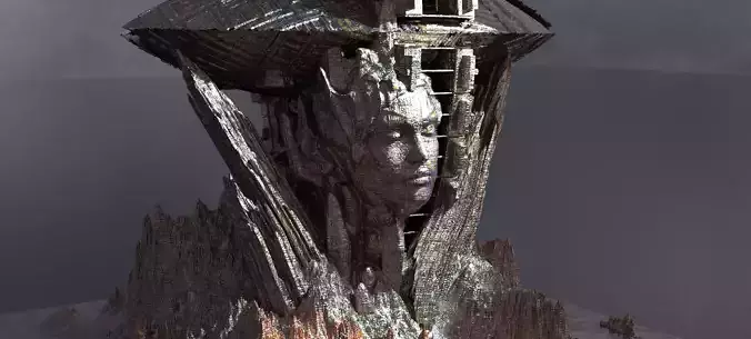 Ancient Sci-Fi  mountain 3D 3D model