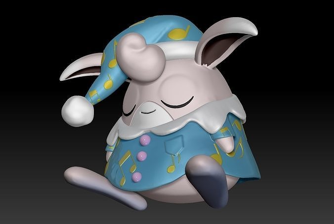 Pokemon Unite Wigglytuff Bedtime Style 3D print model