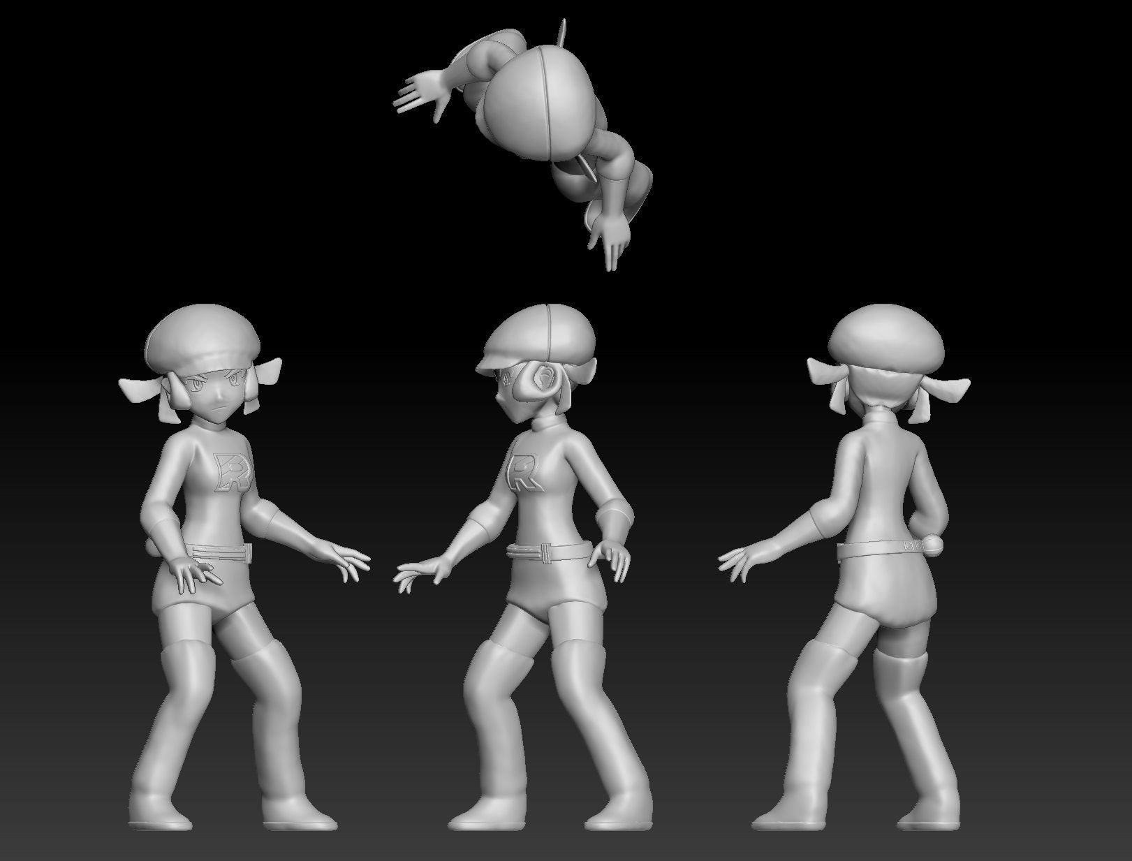 Pokemon Rainbow Rocket Grunt 3D print model_2