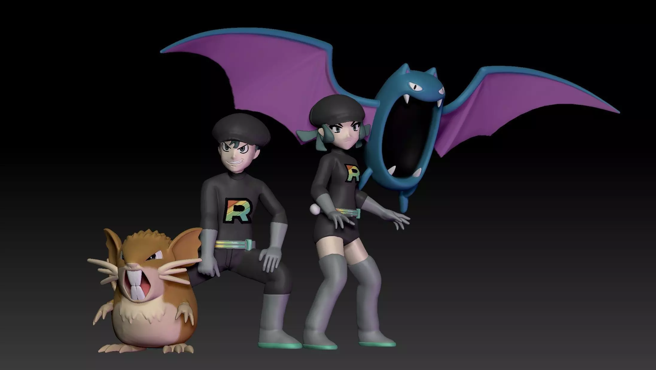 Pokemon Rainbow Rocket Grunt 3D print model_0