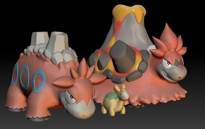 Pokemon Numel Camerupt Mega Evolution 3D print model