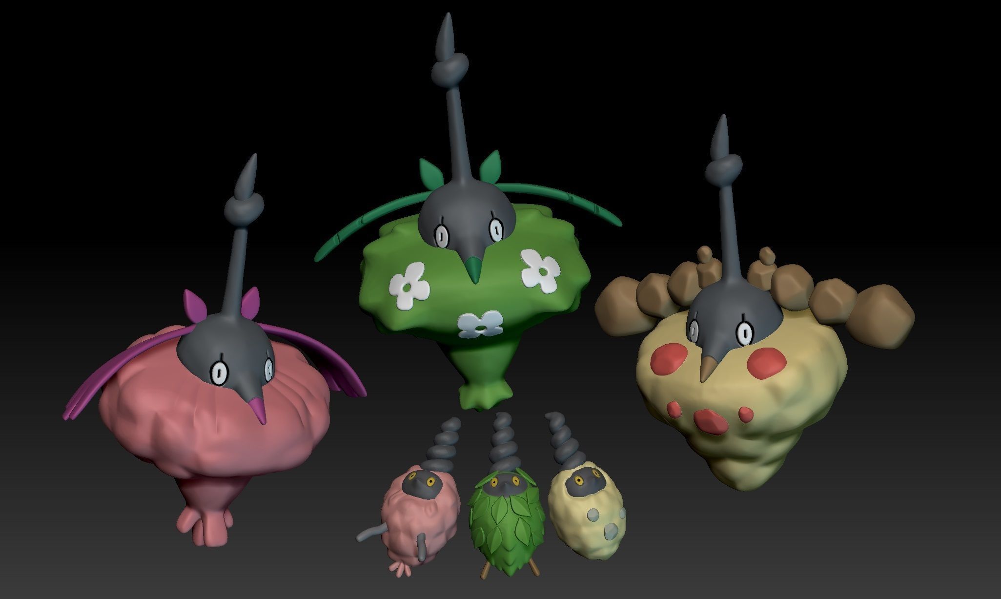 Pokemon Burmy Wormadam Mothim 3D print model_1
