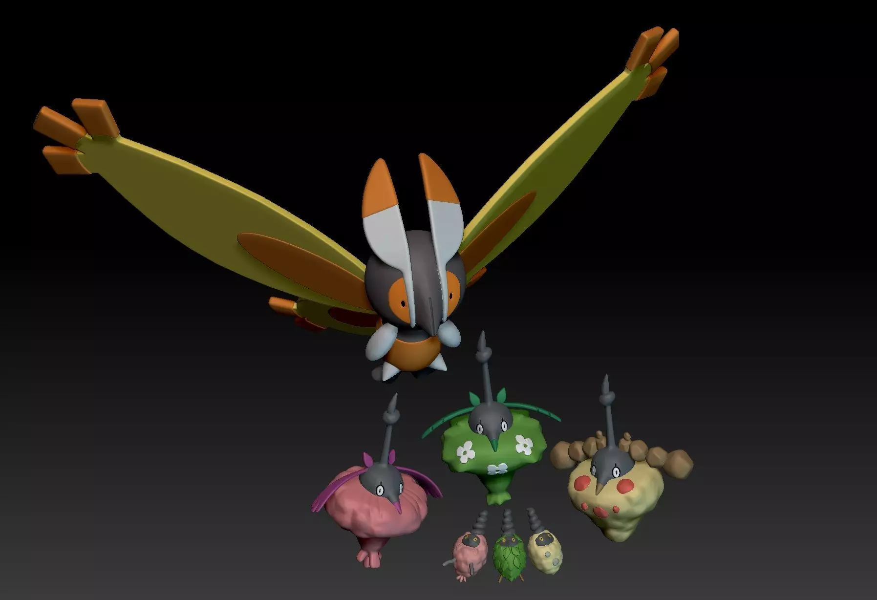 Pokemon Burmy Wormadam Mothim 3D print model_0