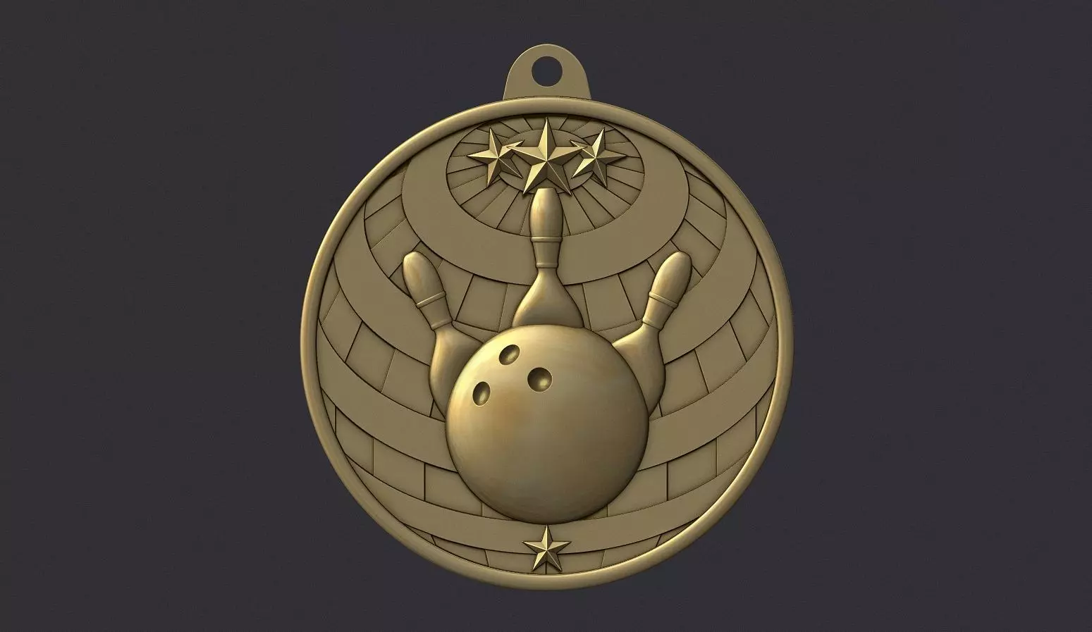 Bowling Award Medal 3D print model