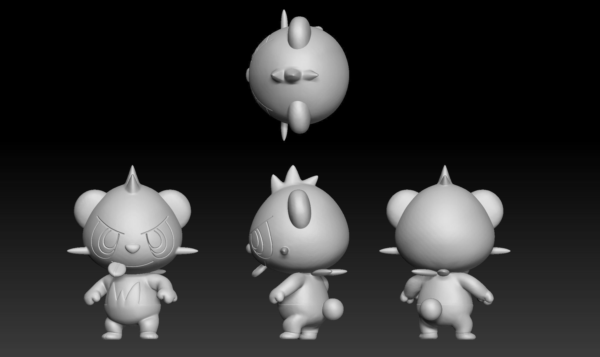 Pokemon Pancham Pangoro 3D print model_1