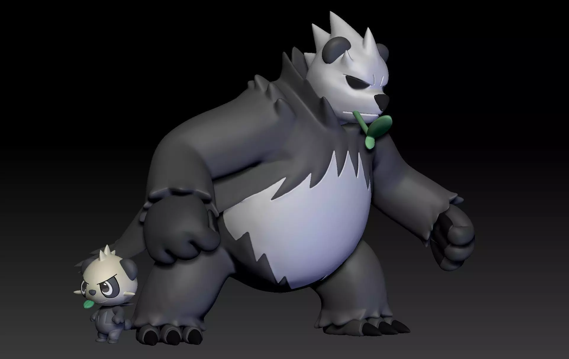 Pokemon Pancham Pangoro 3D print model_0