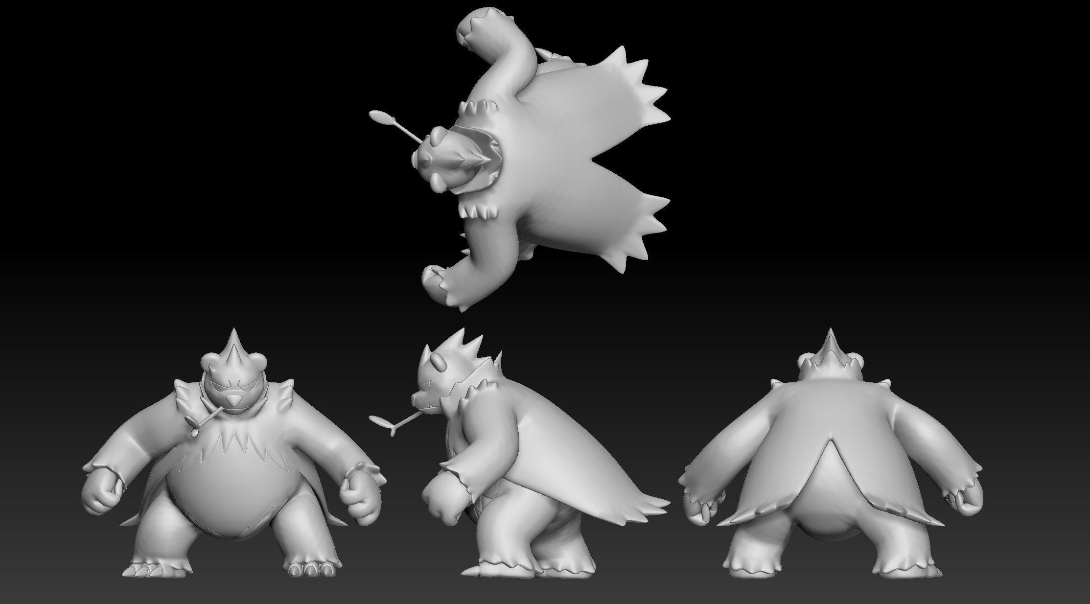 Pokemon Pancham Pangoro 3D print model_2